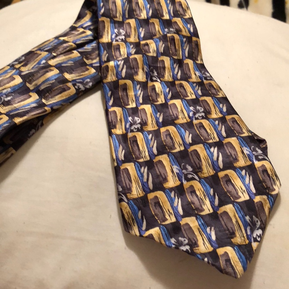 Multi color Efenzo Fellini silk brown necktie